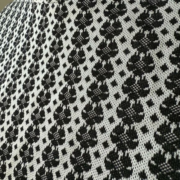 Vintage 60s 70s NWT NOS Sears Polyester Black White Print Shift Dress Shirt XL - Picture 4 of 6